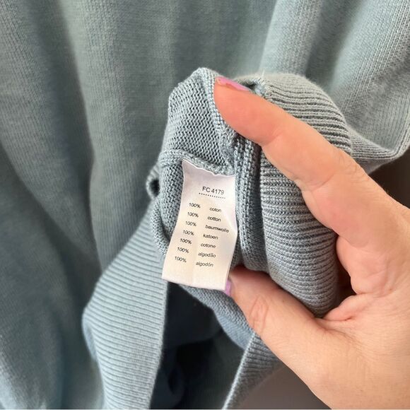 Lacoste Sky Blue V-Neck Sweater - Picture 6 of 8